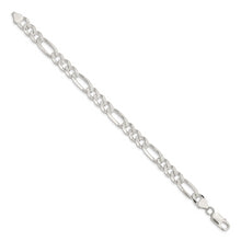 Load image into Gallery viewer, Sterling Silver 8mm Pave Flat Figaro Chain
