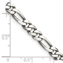Load image into Gallery viewer, Sterling Silver Antiqued 5.5mm Figaro Chain
