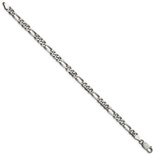 Load image into Gallery viewer, Sterling Silver Antiqued 5.5mm Figaro Chain
