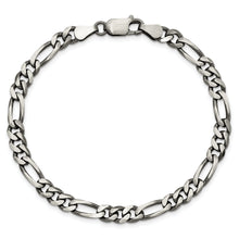 Load image into Gallery viewer, Sterling Silver Antiqued 5.5mm Figaro Chain
