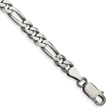Load image into Gallery viewer, Sterling Silver Antiqued 5.5mm Figaro Chain
