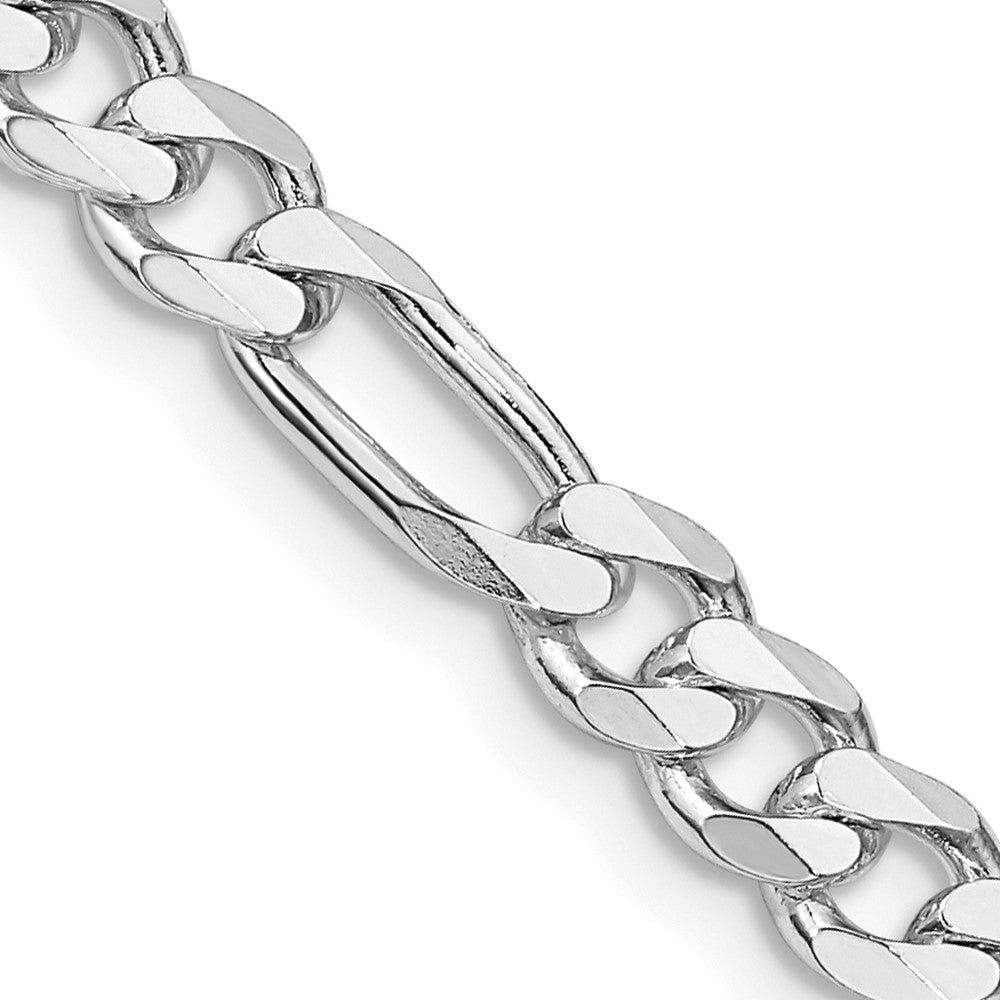 Sterling Silver Rhodium-plated 5.25mm Figaro Chain