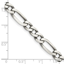 Load image into Gallery viewer, Sterling Silver Antiqued 6.5mm Figaro Chain
