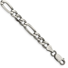 Load image into Gallery viewer, Sterling Silver Antiqued 6.5mm Figaro Chain
