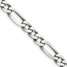 Load image into Gallery viewer, Sterling Silver Antiqued 6.5mm Figaro Chain
