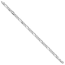 Load image into Gallery viewer, Sterling Silver Rhodium-plated 6.5mm Figaro Chain

