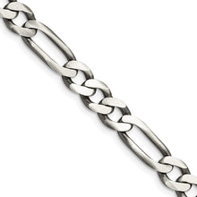 Load image into Gallery viewer, Sterling Silver Antiqued 7.5mm Figaro Chain
