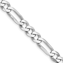 Load image into Gallery viewer, Sterling Silver Rhodium-plated 7.5mm Figaro Chain
