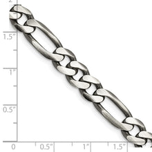 Load image into Gallery viewer, Sterling Silver Antiqued 7.75mm Figaro Chain
