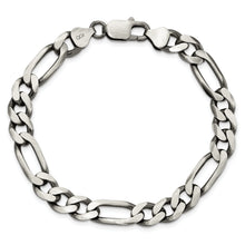 Load image into Gallery viewer, Sterling Silver Antiqued 7.75mm Figaro Chain
