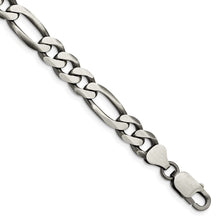 Load image into Gallery viewer, Sterling Silver Antiqued 7.75mm Figaro Chain
