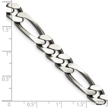 Load image into Gallery viewer, Sterling Silver Antiqued 9mm Figaro Chain
