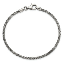 Load image into Gallery viewer, Sterling Silver Antiqued Polished Rope Bracelet
