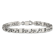Load image into Gallery viewer, Sterling Silver Antiqued Brushed Link Bracelet
