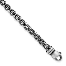 Load image into Gallery viewer, Sterling Silver Mens Antiqued Brushed Woven Link Bracelet
