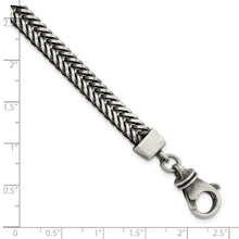 Load image into Gallery viewer, Sterling Silver Brushed Antiqued Wheat Chain Bracelet
