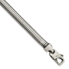 Load image into Gallery viewer, Sterling Silver Brushed Antiqued Herringbone Chain Bracelet

