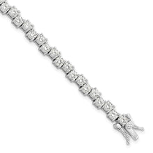 Load image into Gallery viewer, Sterling Silver Rhodium-plated Polished 4mm CZ Bracelet
