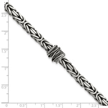 Load image into Gallery viewer, Sterling Silver Mens Antiqued Brushed Square Byzantine Bracelet
