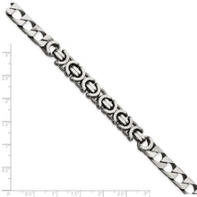 Load image into Gallery viewer, Sterling Silver Mens Antiqued Brushed Curb/Circles Bracelet
