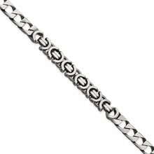 Load image into Gallery viewer, Sterling Silver Mens Antiqued Brushed Curb/Circles Bracelet
