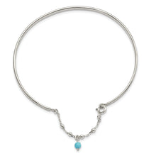 Load image into Gallery viewer, Sterling Silver Turquoise Bead Bangle Anklet
