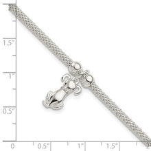Load image into Gallery viewer, Sterling Silver Polished CZ Dog Charm Bracelet
