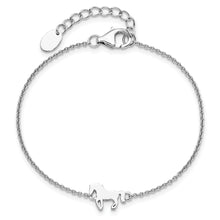 Load image into Gallery viewer, Sterling Silver Rhodium-plated Horse 6.25in Plus 1in ext Bracelet
