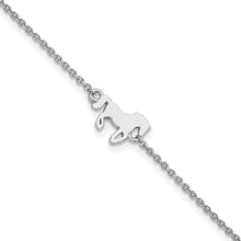 Load image into Gallery viewer, Sterling Silver Rhodium-plated Horse 6.25in Plus 1in ext Bracelet

