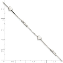 Load image into Gallery viewer, Sterling Silver Fancy Bead &amp; Heart w/ 1in ext Bracelet
