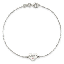 Load image into Gallery viewer, Sterling Silver CZ Amour Heart Bracelet
