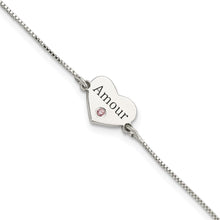 Load image into Gallery viewer, Sterling Silver CZ Amour Heart Bracelet
