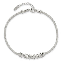 Load image into Gallery viewer, Sterling Silver Polished Beaded w/ 1in ext Bracelet
