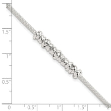 Load image into Gallery viewer, Sterling Silver Polished Beaded w/ 1in ext Bracelet
