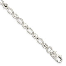 Load image into Gallery viewer, Sterling Silver Polished Cross w/Fleur de Lis Clasp Bracelet
