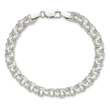 Load image into Gallery viewer, Sterling Silver Polished 7mm Triple Link Charm Bracelet
