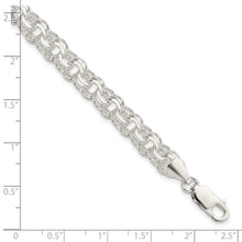 Load image into Gallery viewer, Sterling Silver Polished 7mm Triple Link Charm Bracelet
