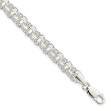 Load image into Gallery viewer, Sterling Silver Polished 7mm Triple Link Charm Bracelet
