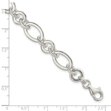 Load image into Gallery viewer, Sterling Silver Fancy Oval and Round Link Bracelet
