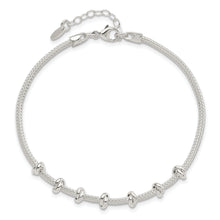 Load image into Gallery viewer, Sterling Silver Polished Beaded w/ 1in ext Bracelet
