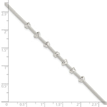 Load image into Gallery viewer, Sterling Silver Polished Beaded w/ 1in ext Bracelet
