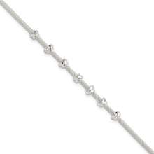 Load image into Gallery viewer, Sterling Silver Polished Beaded w/ 1in ext Bracelet
