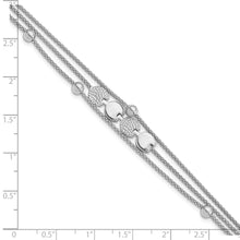 Load image into Gallery viewer, Sterling Silver Rhodium-plated Beaded 3- Strand 6.5in w/ 1in ext. Bracel
