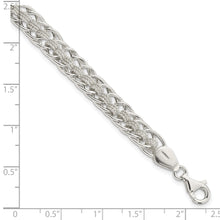 Load image into Gallery viewer, Sterling Silver Polished Roped Oval Link 7in Bracelet
