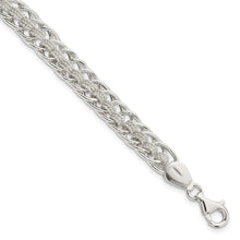 Load image into Gallery viewer, Sterling Silver Polished Roped Oval Link 7in Bracelet
