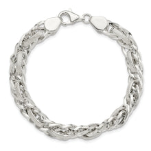 Load image into Gallery viewer, Sterling Silver Polished &amp; Textured Oval Link 7in Bracelet
