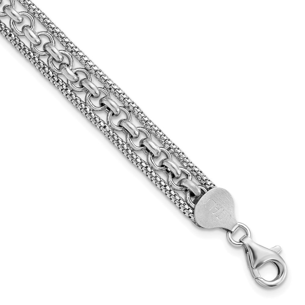 Sterling Silver Rhodium-plated Polished Bracelet