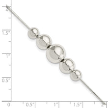 Load image into Gallery viewer, Sterling Silver Polished Tapered Round Bead w/1 in ext. Bracelet
