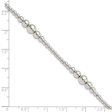 Load image into Gallery viewer, Sterling Silver Round Graduated Beaded Bracelet
