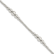 Load image into Gallery viewer, Sterling Silver Round Graduated Beaded Bracelet
